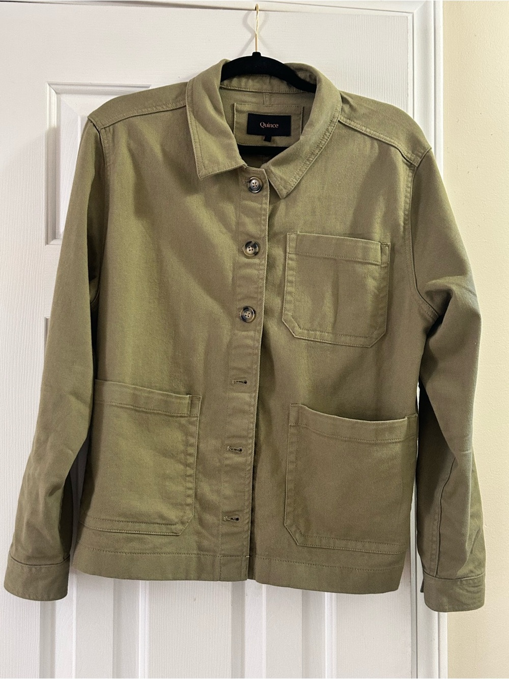 Quince Olive Utility Jacket with Patch Pockets
